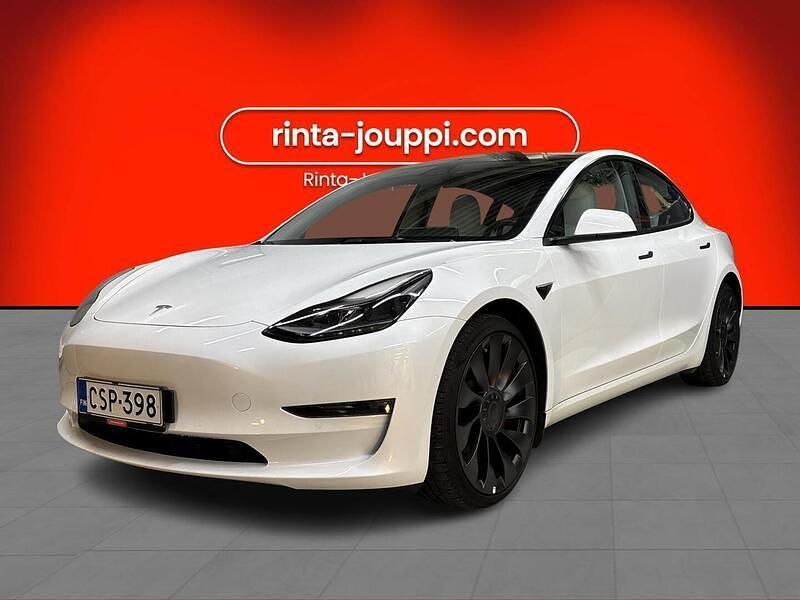 Valkoinen Käytetty 2022 Tesla Model 3 Performance Sedan | 35 350 € (Perustarjous) - Kuva 1/3