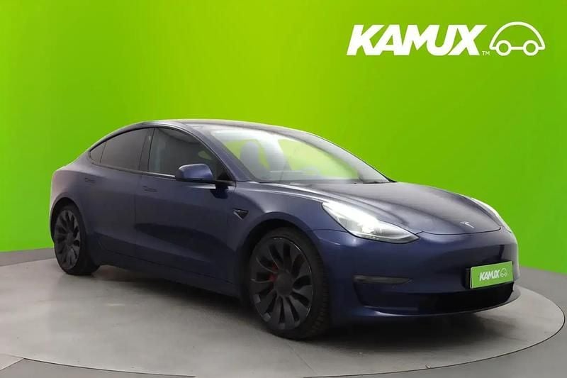 Sininen Käytetty 2022 Tesla Model 3 Performance Sedan | 26 490 € (Hyvä tarjous) - Kuva 1/4