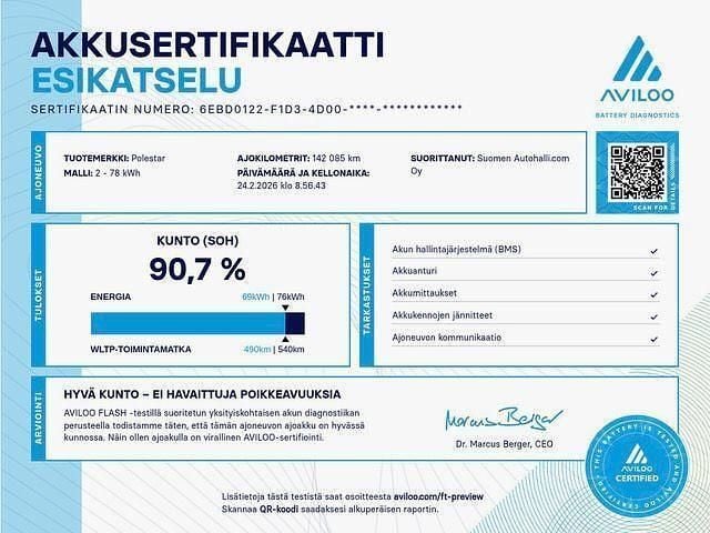 Käytetty Polestar 2 Pilot 300 kW (408 HP) 2021 Viistoperä