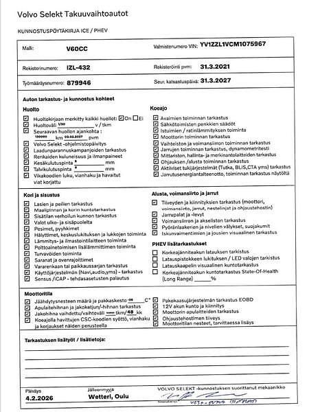 Käytetty Volvo V60 CC Business Edition 250 HP (183 kW) 2021 Sininen Farmari