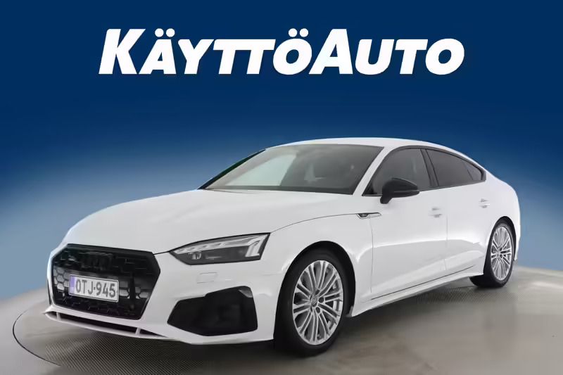Valkoinen Käytetty 2022 Audi A5 Sportback S-Line Viistoperä | 37 900 € (Perustarjous) - Kuva 1/4