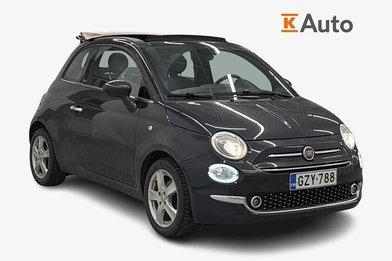 Musta Käytetty 2021 Fiat 500C Lounge Avoauto | 13 900 € - Kuva 1/3