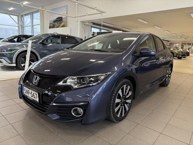 Sininen Käytetty 2016 Honda Civic Elegance Plus Viistoperä | 17 800 € (Perustarjous) - Kuva 1/4