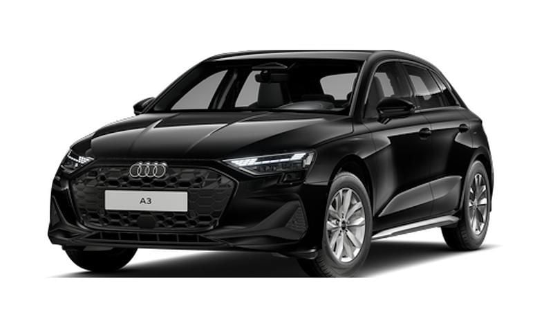 Uusi Audi A3 Sportback Advanced 114 HP (83 kW) 2025 Musta Viistoperä