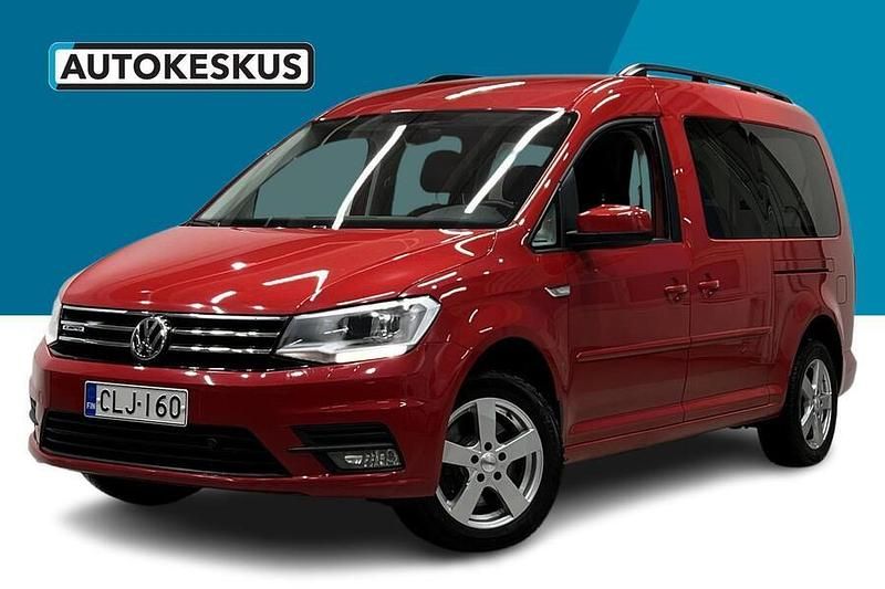 Punainen Käytetty 2018 VW Caddy Maxi Comfortline Tila-auto | 13 900 € (Perustarjous) - Kuva 1/2