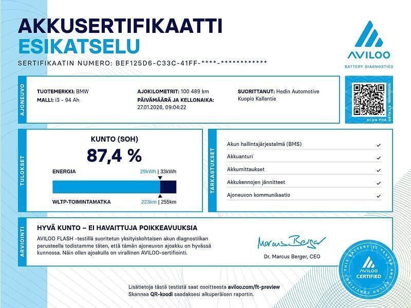 Käytetty BMW i3 135 kW (184 HP) 2018 Viistoperä