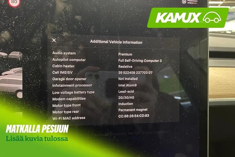 Käytetty Tesla Model 3 258 kW (351 HP) 2020 Sininen Sedan