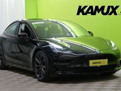 käytetty Tesla Model 3 Performance AWD / Juuri tullut! / Adapt. Vakkari / P-Kamera / Nahkasisusta /