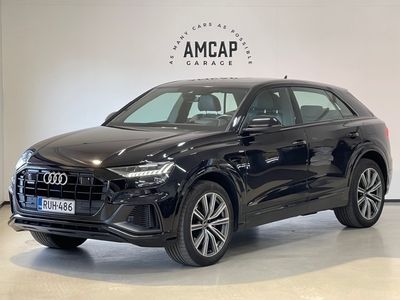 käytetty Audi Q8 60 TFSI e 340 kW quattro tiptronic S line, Aktiivi Cruise, Head Up, Vetokoukku, Ilmajousitus, Kamera, Navigointi,.