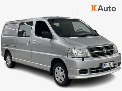 käytetty Toyota HiAce 2,5 D-4D 95 4ov pitkä | sis.ALV | 2.Om | Lohkolämmitin | Huoltokirja | Vetokoukku |