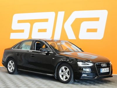 käytetty Audi A4 Sedan Business Sport Plus 2,0 TDI clean diesel 110 kW multitronic S-LINE ** Suomi-auto / Eber / Nahka-alcantara / Sporttipenkit / Parkkitutkat **