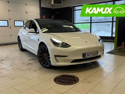 Valkoinen Käytetty 2021 Tesla Model 3 Performance Sedan | 28 700 € (Perustarjous)