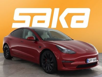 käytetty Tesla Model 3 Performance ** Juuri tullut / ILP / PremiumSound / Lasikatto / Valkoiset Nahat / Premium Connectivity / Ratinlämmitin **