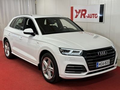 käytetty Audi Q5 Q5 55 TFSI e quattro S tronic, S-LINE Plug-in hybrid, Matrix ajovalot, Vetokoukku, Mukautuva ilmajousitus -Launch Edition 55 TFSI e quattro S tronic on hienostunut ja tehokas katumaasturi, joka