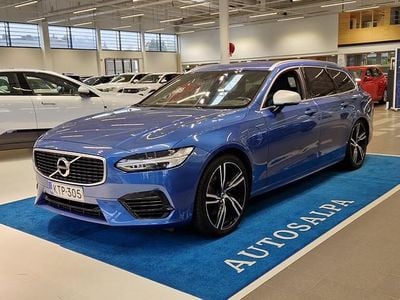 Sininen Käytetty 2019 Volvo V90 R-Design Farmari | 29 900 € (Perustarjous)