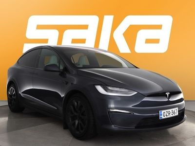 käytetty Tesla Model X Plaid 1020hv ** 1-om. Suomi-auto / 6-paikkainen / Yoke / Koukku / Parannettu Autopilot / Valkoinen sisusta / Ilmastoidut istuimet **