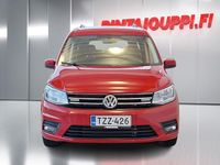 Käytetty VW Caddy Maxi Comfortline 125 HP (91 kW) 2015 Punainen Tila-auto