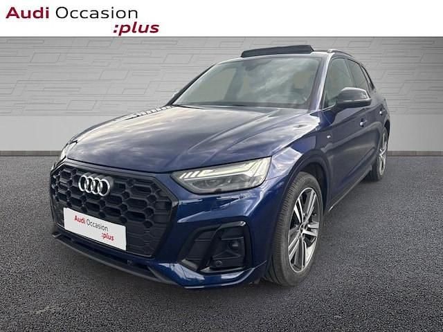 Bleu navarre métallisé Utilisé 2021 Audi Q5 S-Line SUV | 40 990 € (Prix juste) - Image 1/4