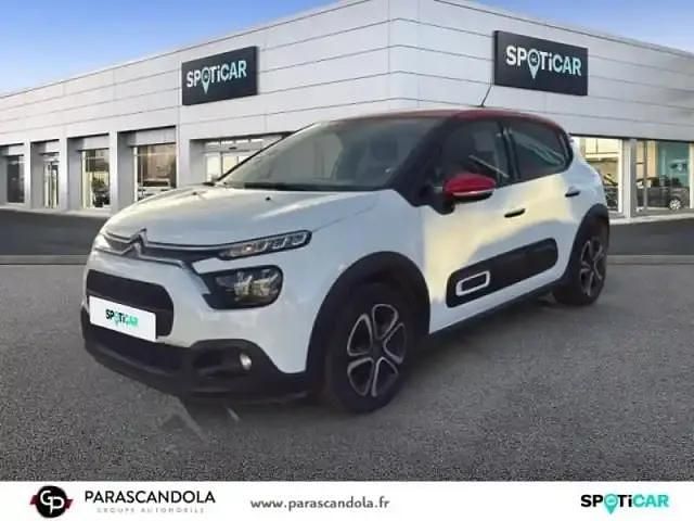 Blanc banquise (o) rouge aden Utilisé 2022 Citroën C3 PureTech Berline | 12 990 € - Image 1/4