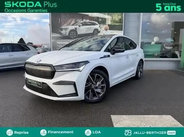 Occasion Skoda Enyaq iV SportLine 210 kW (286 ch) 2025 Blanc lune métallisée SUV