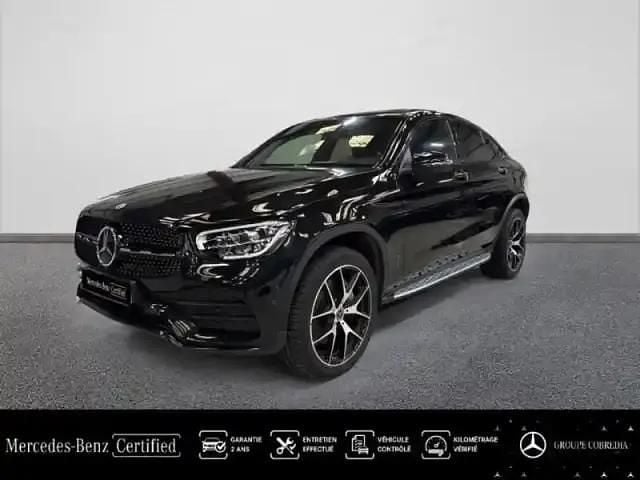 Noir obsidienne métallisé Utilisé 2021 Mercedes GLC300 AMG line Coupé | 50 890 € (Prix cher) - Image 1/4
