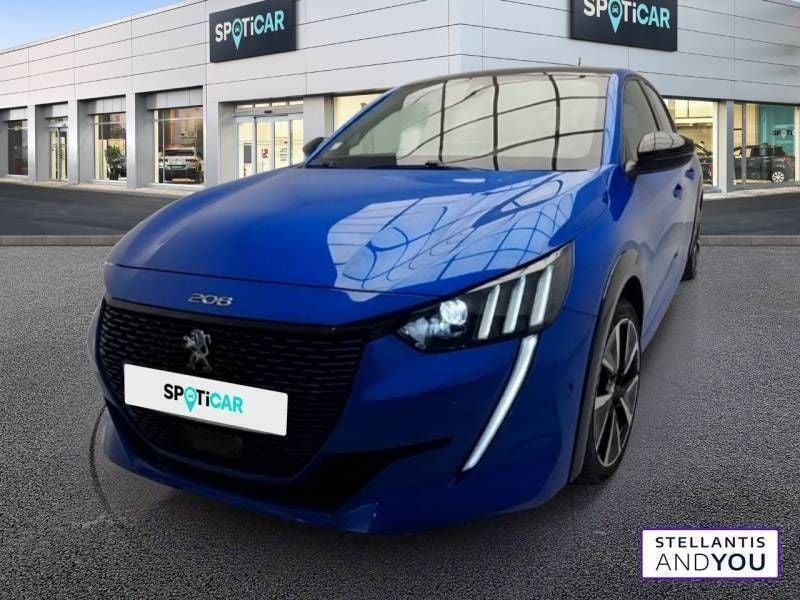 Bleu Utilisé 2020 Peugeot e-208 GT Citadine | 14 790 € (Prix juste) - Image 1/3