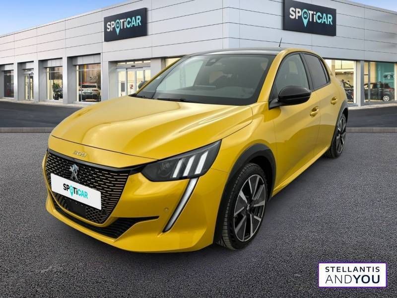 Jaune Utilisé 2020 Peugeot e-208 GT-line Citadine | 14 490 € (Bon prix) - Image 1/3