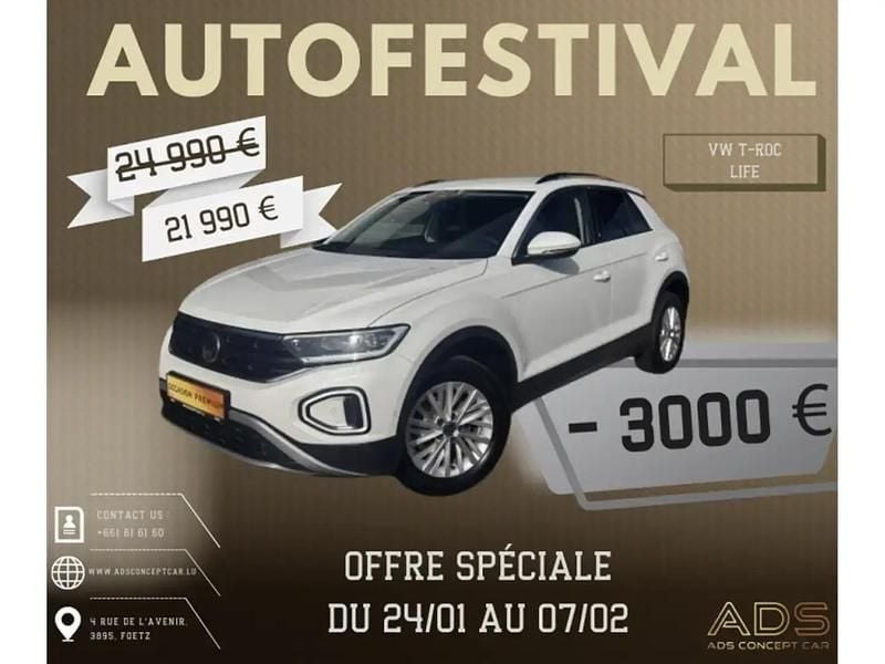Blanc Occasion 2024 VW T-Roc Life SUV | 21 990 € (Bon prix) - Image 1/4