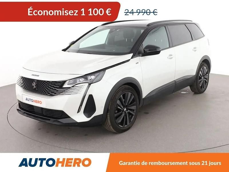 Blanc Utilisé 2021 Peugeot 5008 GT Monospace | 23 290 € (Prix juste) - Image 1/2