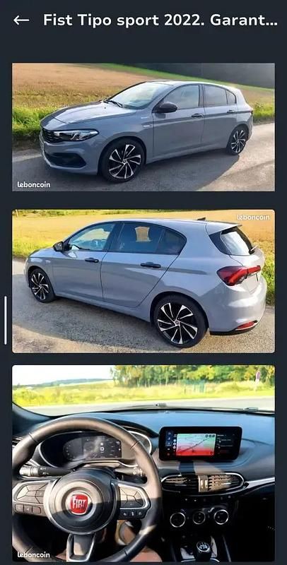 Gris Occasion 2022 Fiat Tipo S Berline | 13 900 € (Prix juste) - Image 1/4