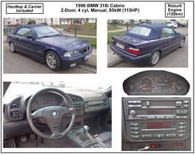 Bleu Utilisé 1996 BMW 318 Cabriolet Cabriolet | 10 500 € - Image 1/4