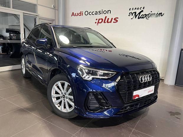 Bleu navarre métallisé Occasion 2024 Audi Q3 S-Line SUV | 42 990 € (Prix assez cher) - Image 1/4