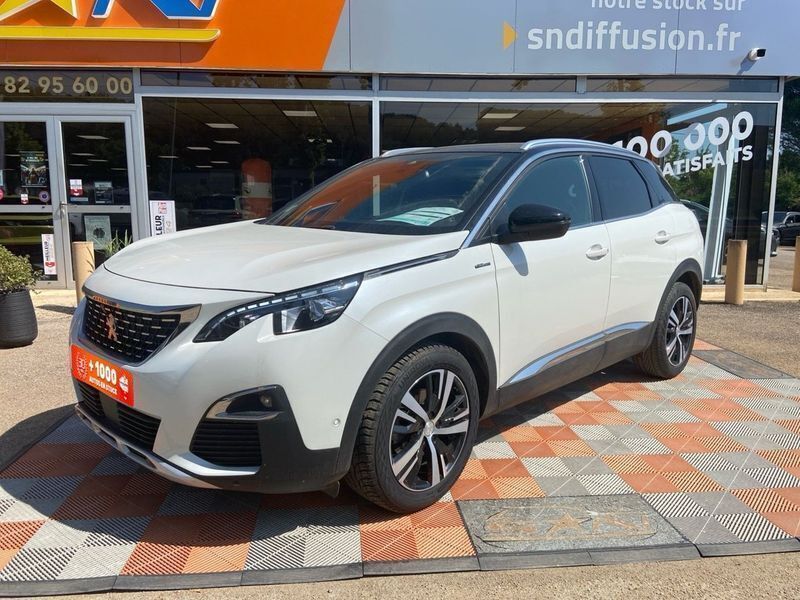 Blanc nacré/ tt noir Utilisé 2019 Peugeot 3008 GT-line SUV | 14 950 € (Prix juste) - Image 1/4