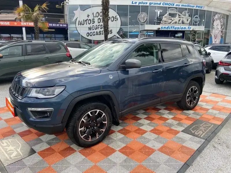 Bleu Utilisé 2021 Jeep Compass Trailhawk SUV | 21 950 € (Prix juste) - Image 1/4