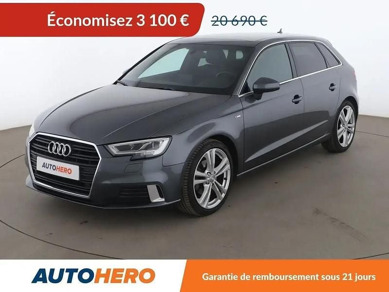 Gris Utilisé 2017 Audi A3 Sportback S-Line Berline | 17 590 € (Bon prix) - Image 1/2