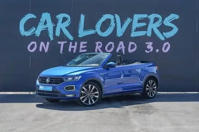 Bleu ravenna / capote noire Utilisé 2021 VW T-Roc Cabriolet Cabriolet | 27 490 € - Image 1/4
