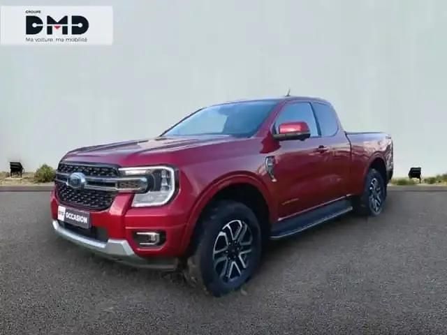 Rouge lucid métallisée Occasion 2023 Ford Ranger Limited Pick-up | 38 490 € (Prix assez cher) - Image 1/4
