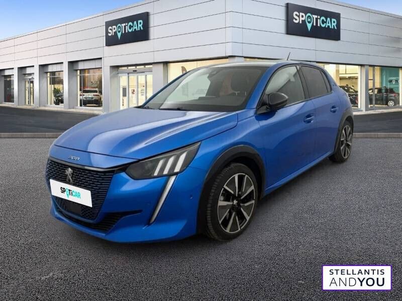 Bleu Utilisé 2021 Peugeot e-208 GT Citadine | 14 990 € (Prix juste) - Image 1/4
