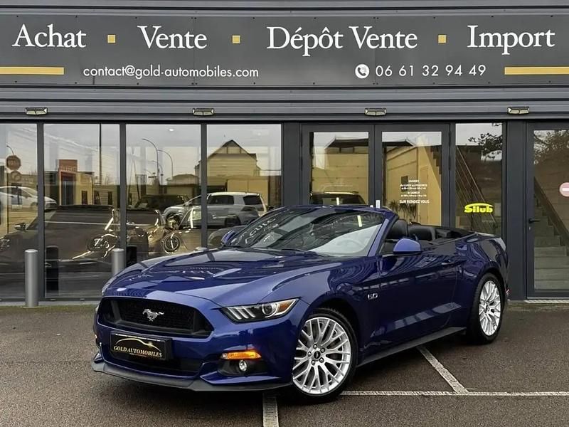 Bleu Occasion 2015 Ford Mustang GT Convertible Cabriolet | 34 990 € (Prix juste) - Image 1/4