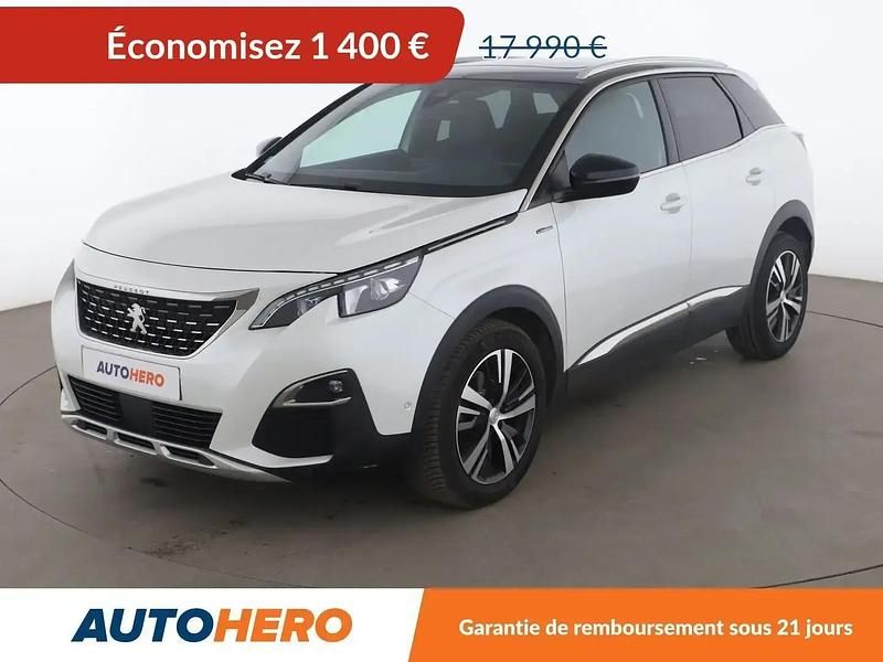 Blanc Utilisé 2018 Peugeot 3008 GT-line SUV | 16 590 € (Prix juste) - Image 1/2