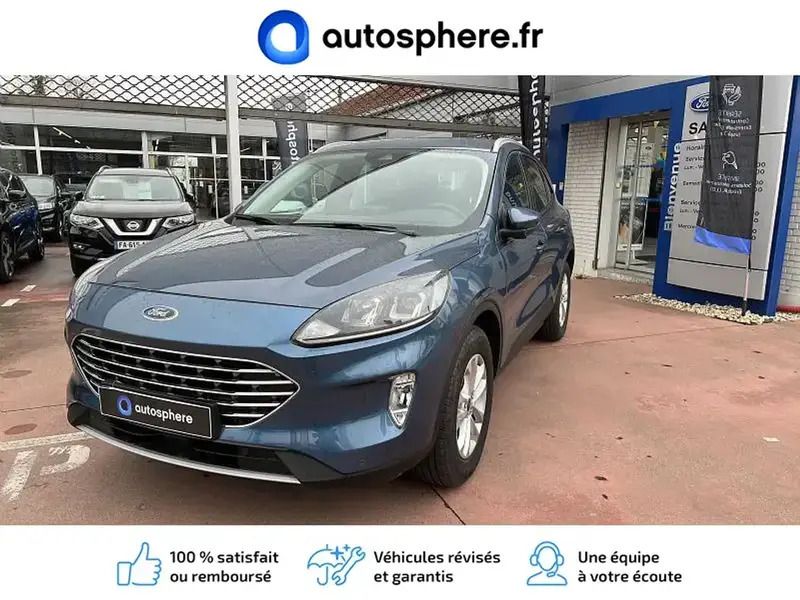 Bleu azur Utilisé 2021 Ford Kuga Titanium SUV | 28 490 € (Prix cher) - Image 1/4