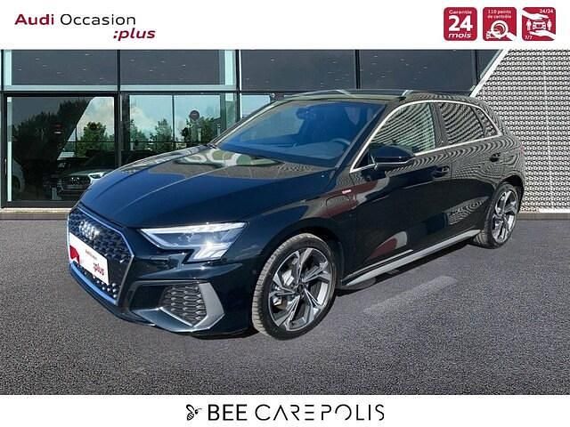 Noir mythe métallisé Utilisé 2024 Audi A3 Sportback e-tron S-Line Citadine | 37 990 € (Prix assez cher) - Image 1/4