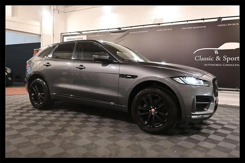 Gris Utilisé 2018 Jaguar F-Pace R-Sport SUV | 15 950 € (Super prix) - Image 1/4