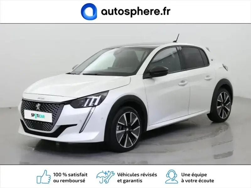 Blanc nacré Utilisé 2022 Peugeot e-208 GT Citadine | 18 499 € (Prix juste) - Image 1/4