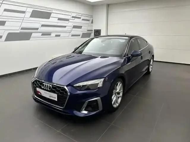 Bleu navarre métallisé Occasion 2021 Audi A5 Sportback S-Line Citadine | 36 490 € (Bon prix) - Image 1/4