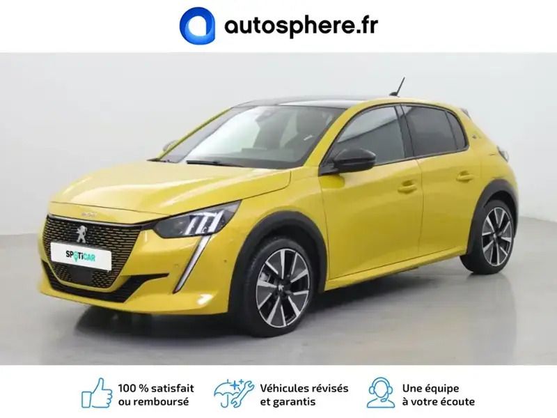 Jaune Utilisé 2021 Peugeot e-208 GT Citadine | 15 999 € (Bon prix) - Image 1/4