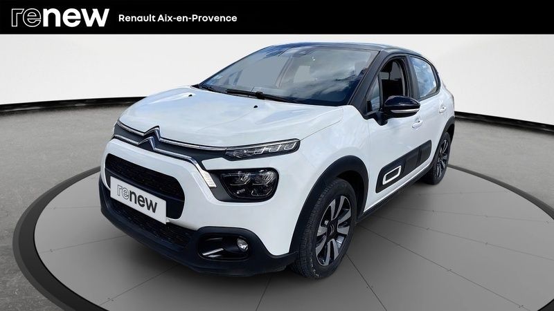 Blanc banquise (o) Utilisé 2021 Citroën C3 Shine Citadine | 14 299 € (Prix assez cher) - Image 1/4