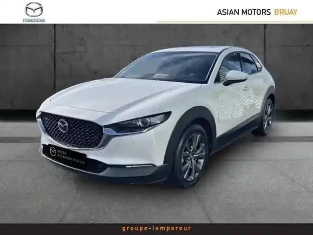 Snowflake white pearl mica Utilisé 2020 Mazda CX-30 Exclusive SUV | 22 980 € (Bon prix) - Image 1/4