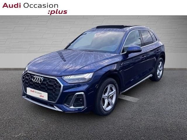 Bleu navarre métallisé Occasion 2022 Audi Q5 S-Line SUV | 43 986 € (Prix juste) - Image 1/4
