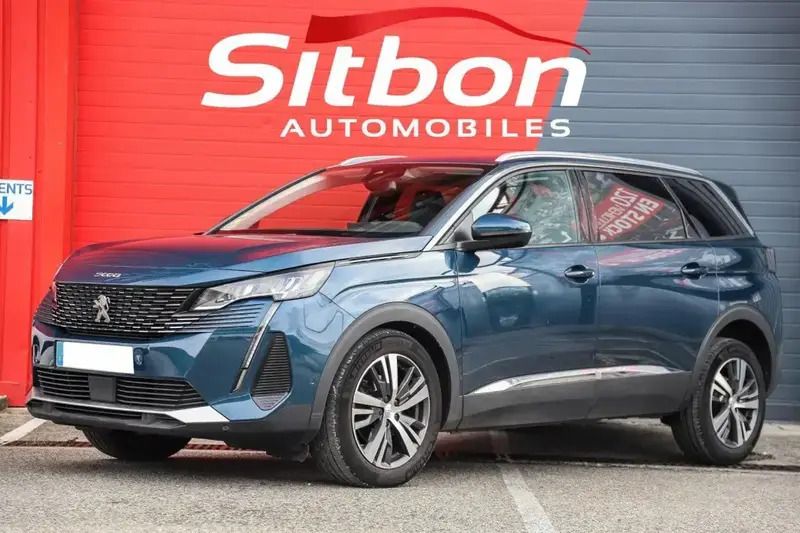 Bleu Utilisé 2021 Peugeot 5008 Allure Monospace | 25 970 € (Prix juste) - Image 1/4